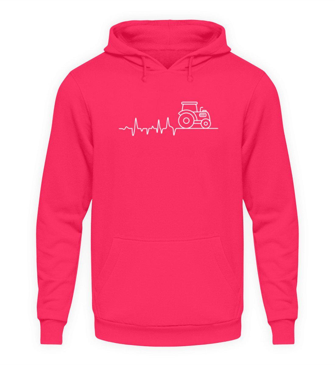 Traktor Simple Heartbeat · Unisex Kapuzenpullover Hoodie-Unisex Hoodie-Hot Pink-L-Agrarstarz