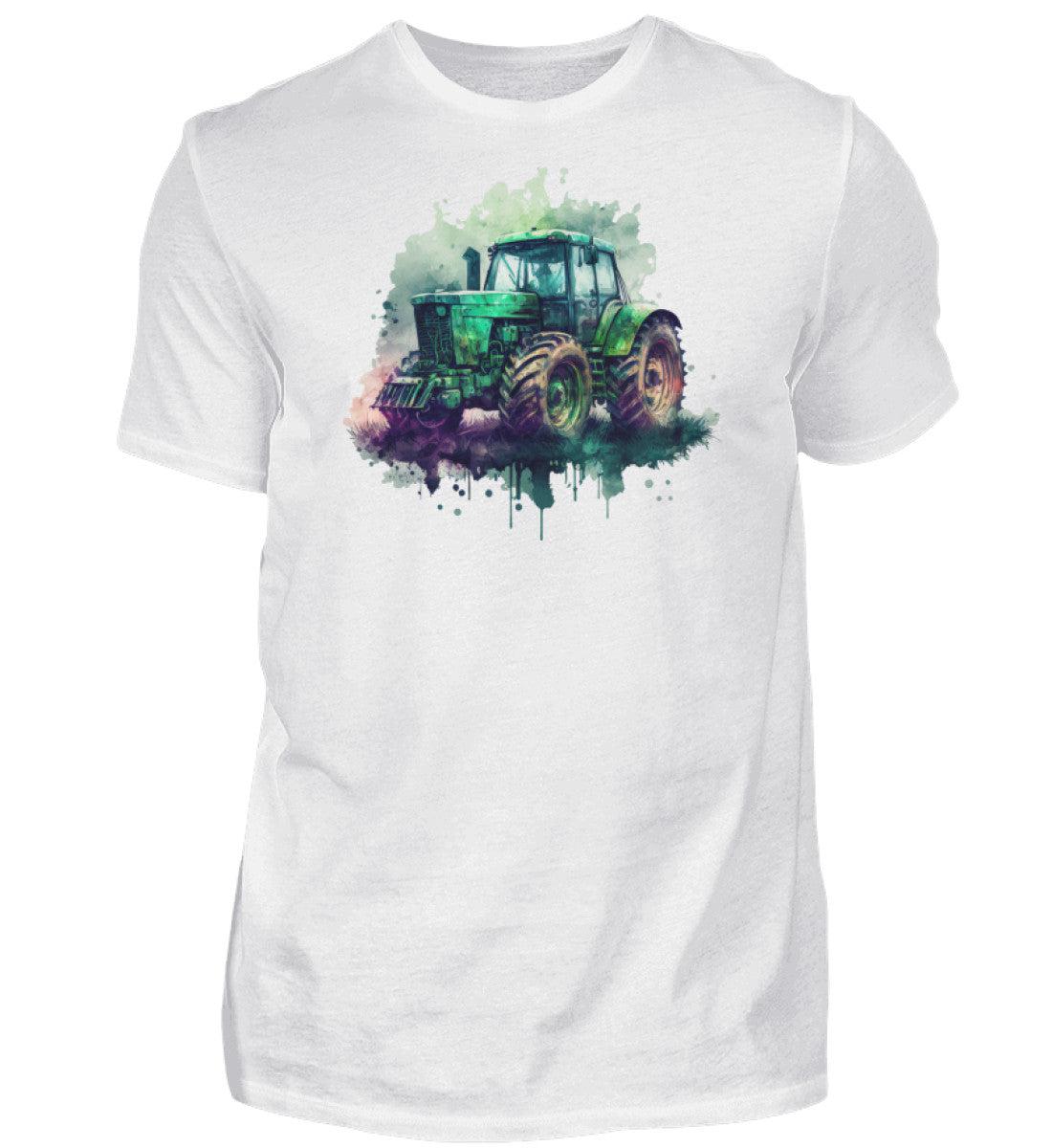 Traktor Wasserfarben 1 · Herren T-Shirt-Herren Basic T-Shirt-White-S-Agrarstarz
