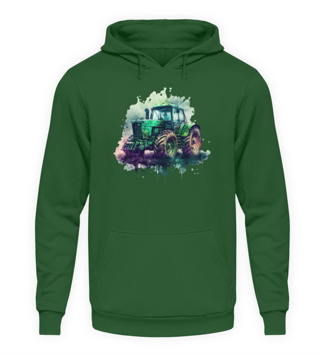 Traktor Wasserfarben 1 · Unisex Kapuzenpullover Hoodie-Unisex Hoodie-Bottle Green-XS-Agrarstarz