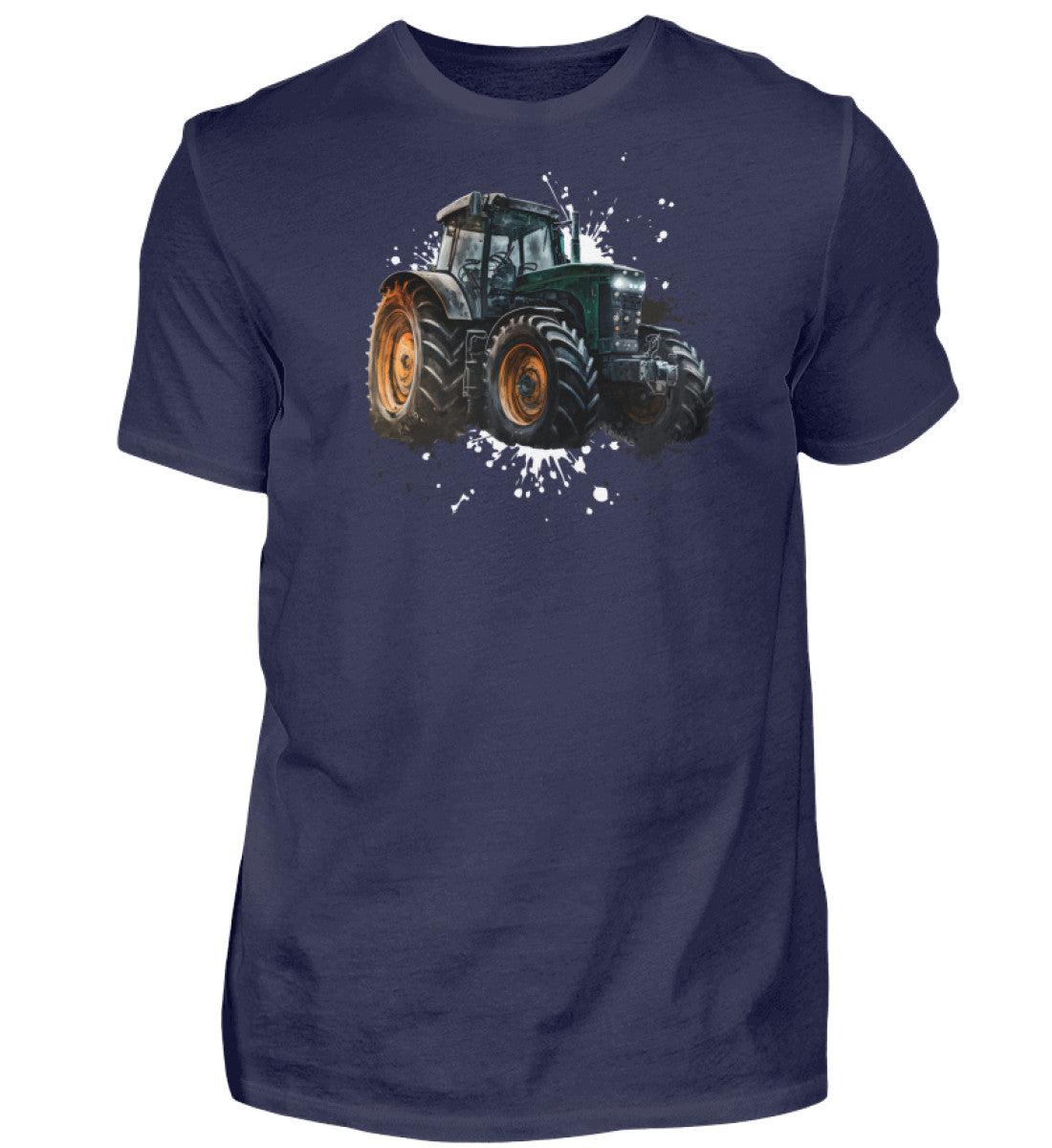 Traktor Wasserfarben 3 · Herren T-Shirt-Herren Basic T-Shirt-Navy-S-Agrarstarz