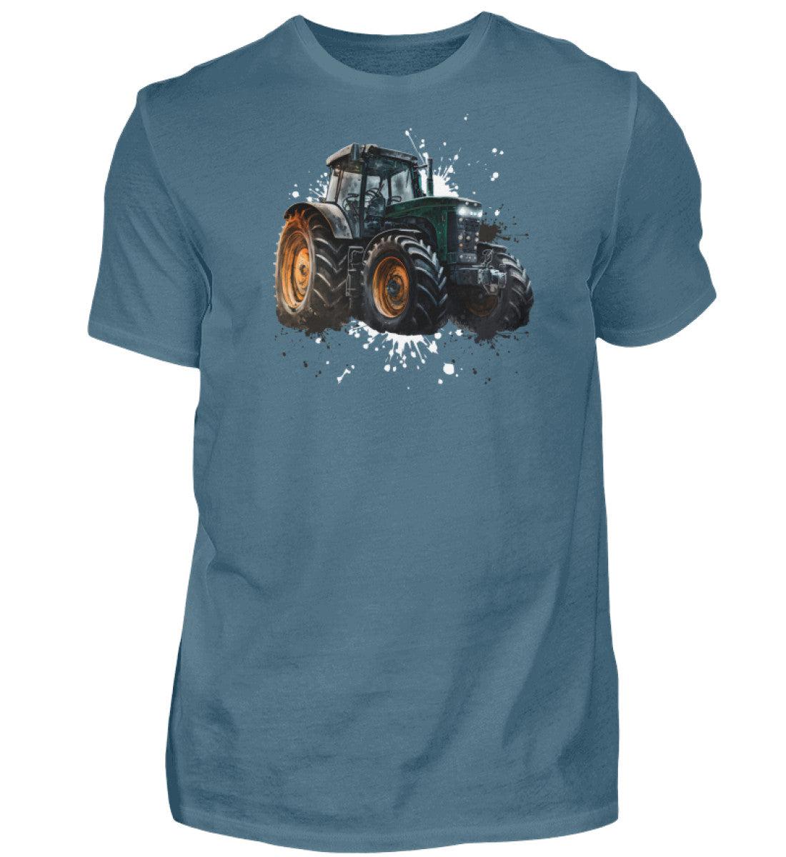 Traktor Wasserfarben 3 · Herren T-Shirt-Herren Basic T-Shirt-Stone Blue-S-Agrarstarz