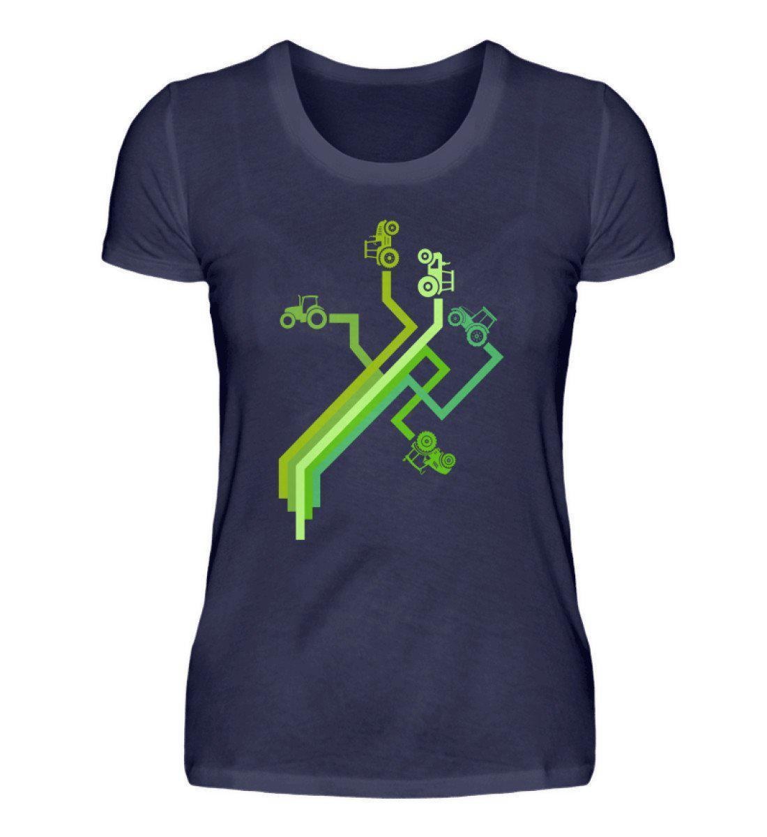 Traktor Wege · Damen T-Shirt-Damen Basic T-Shirt-Navy-S-Agrarstarz
