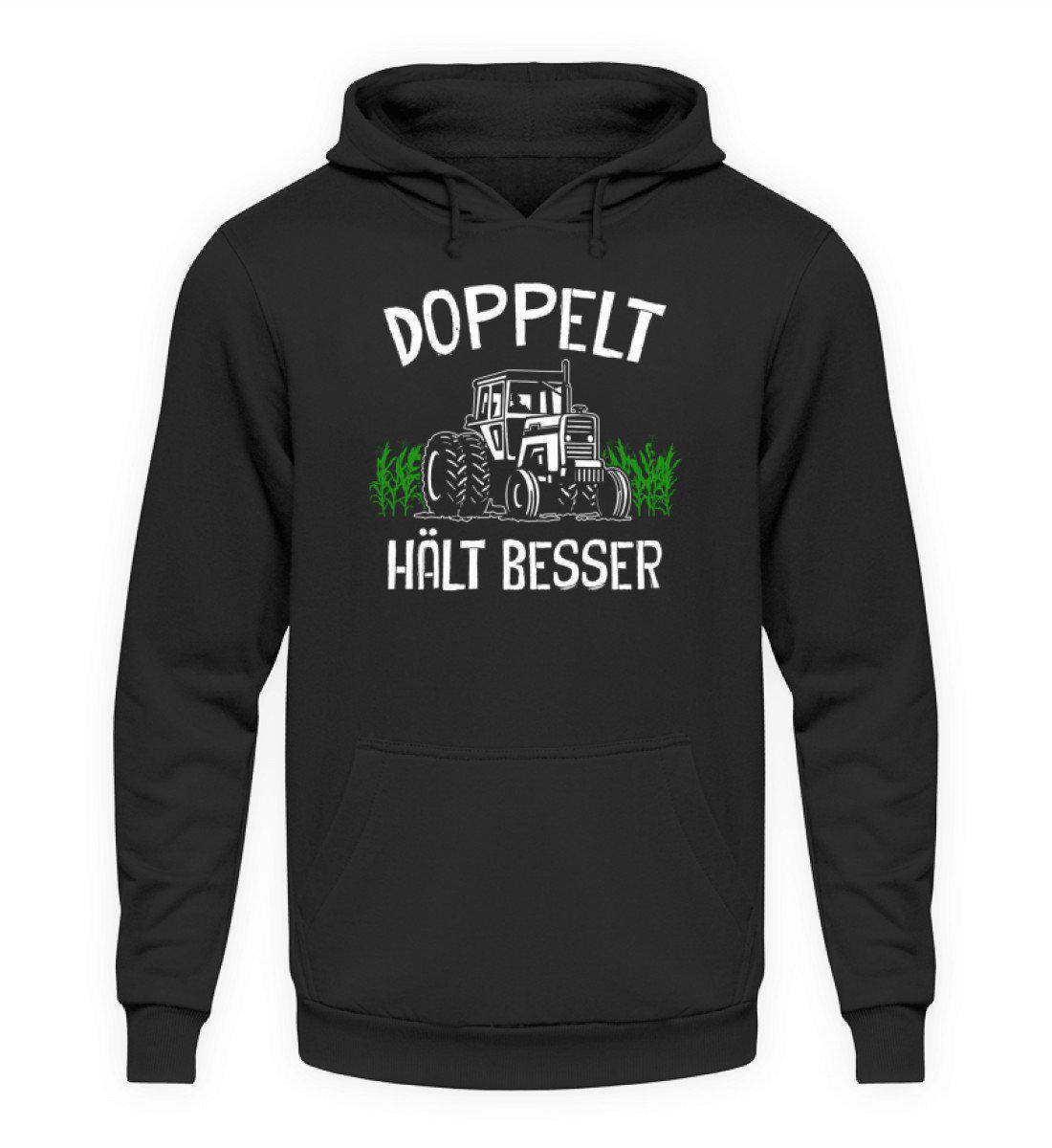 Traktor doppelt · Unisex Kapuzenpullover Hoodie-Unisex Hoodie-Jet Black-L-Agrarstarz
