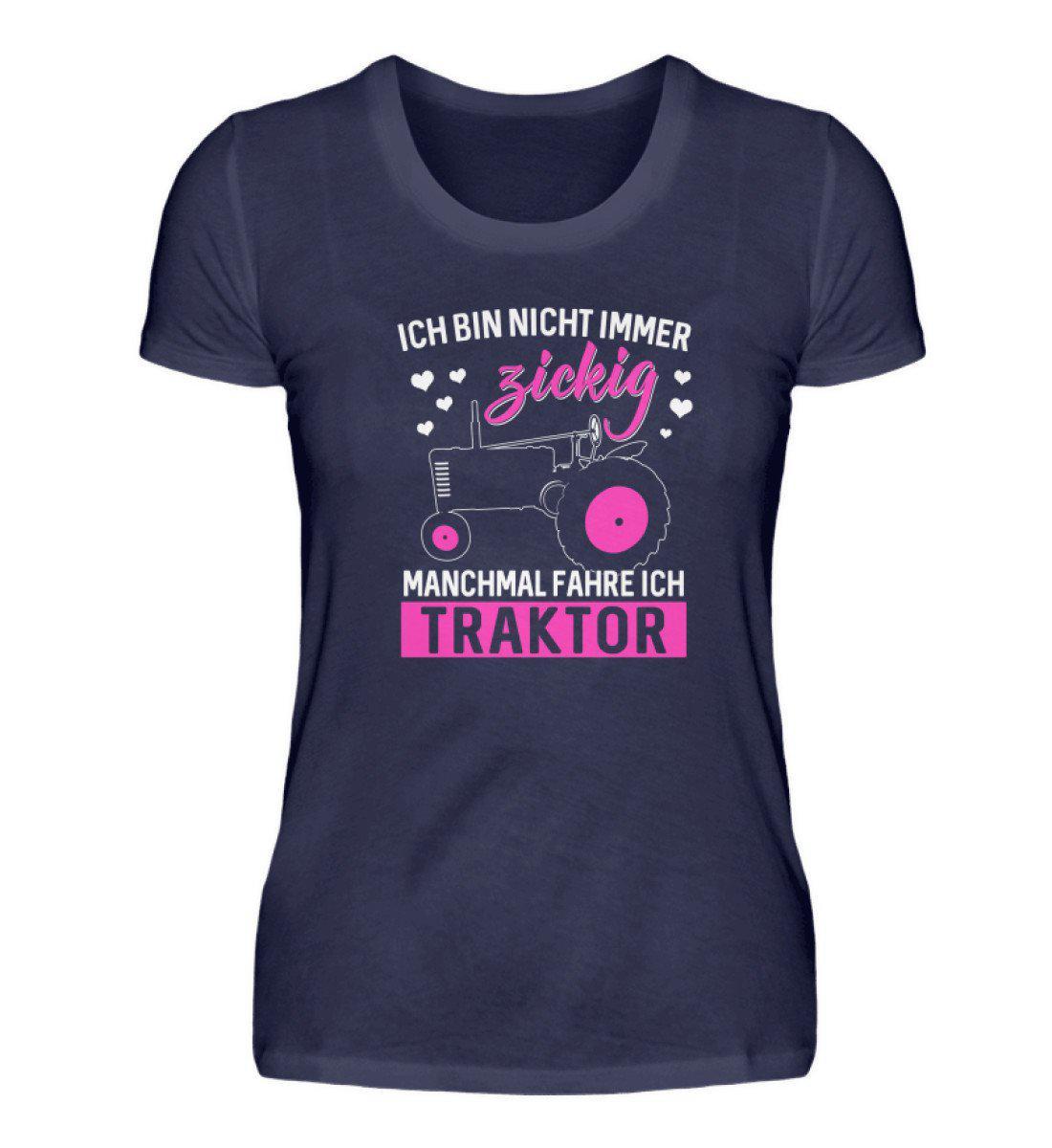 Traktor fahren zickig · Damen T-Shirt-Damen Basic T-Shirt-Navy-S-Agrarstarz