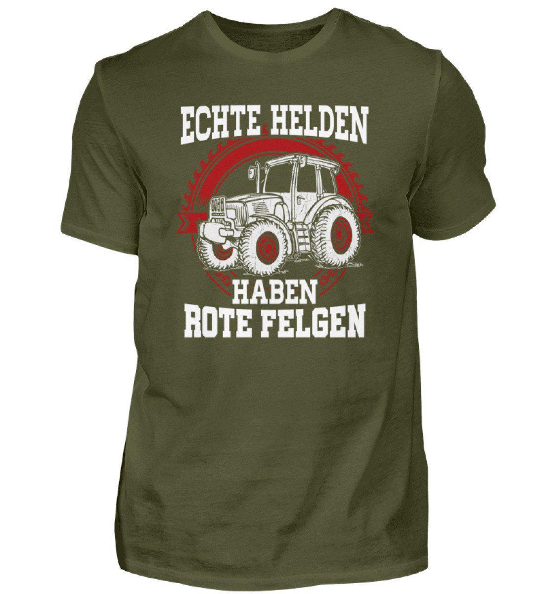 Traktor rote Felgen · Herren T-Shirt-Herren Basic T-Shirt-Urban Khaki-S-Agrarstarz