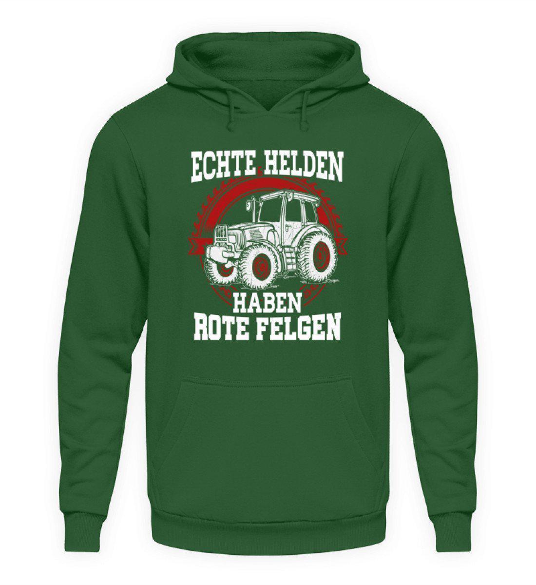 Traktor rote Felgen · Unisex Kapuzenpullover Hoodie-Unisex Hoodie-Bottle Green-L-Agrarstarz