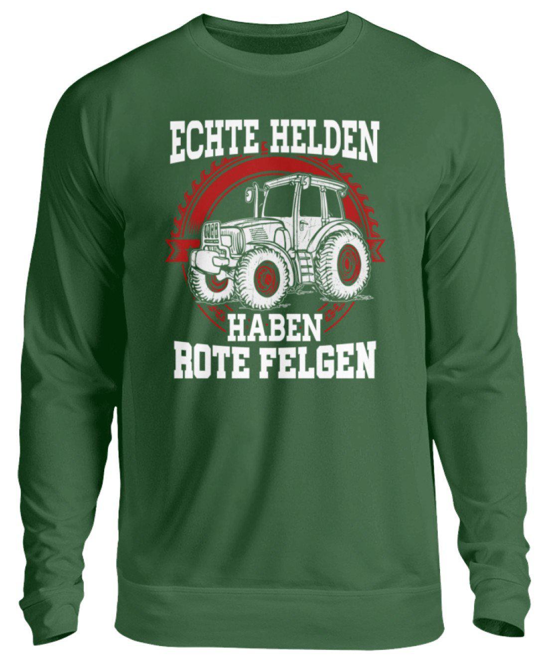 Traktor rote Felgen · Unisex Sweatshirt Pullover-Unisex Sweatshirt-Bottle Green-S-Agrarstarz