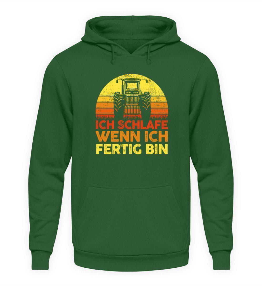 Traktor schlafe fertig Retro · Unisex Kapuzenpullover Hoodie-Unisex Hoodie-Bottle Green-L-Agrarstarz