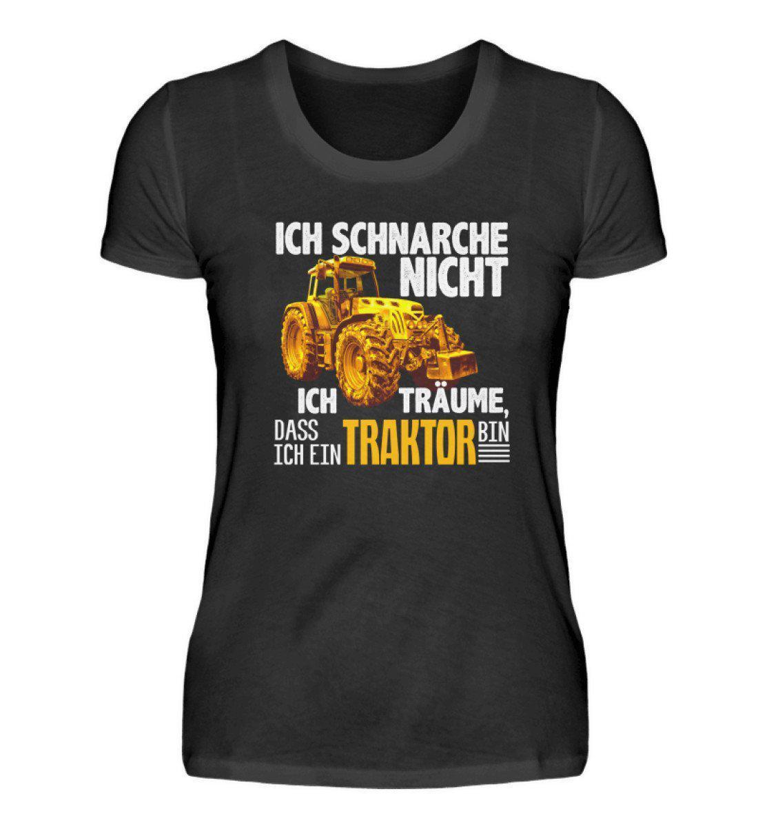 Traktor schnarche 2 · Damen T-Shirt-Damen Basic T-Shirt-Black-S-Agrarstarz