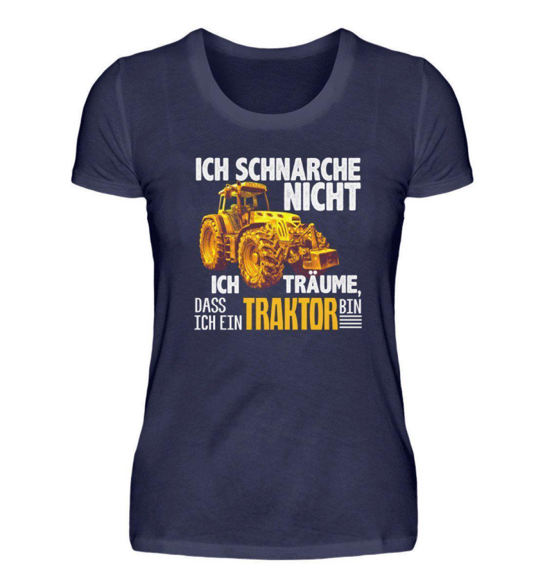 Traktor schnarche 2 · Damen T-Shirt-Damen Basic T-Shirt-Navy-S-Agrarstarz