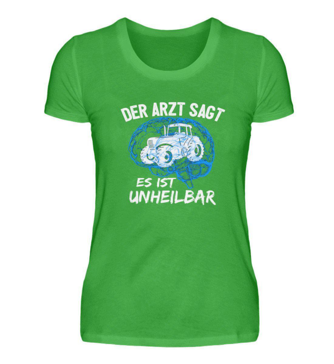 Traktor unheilbar Blau · Damen T-Shirt-Damen Basic T-Shirt-Green Apple-S-Agrarstarz