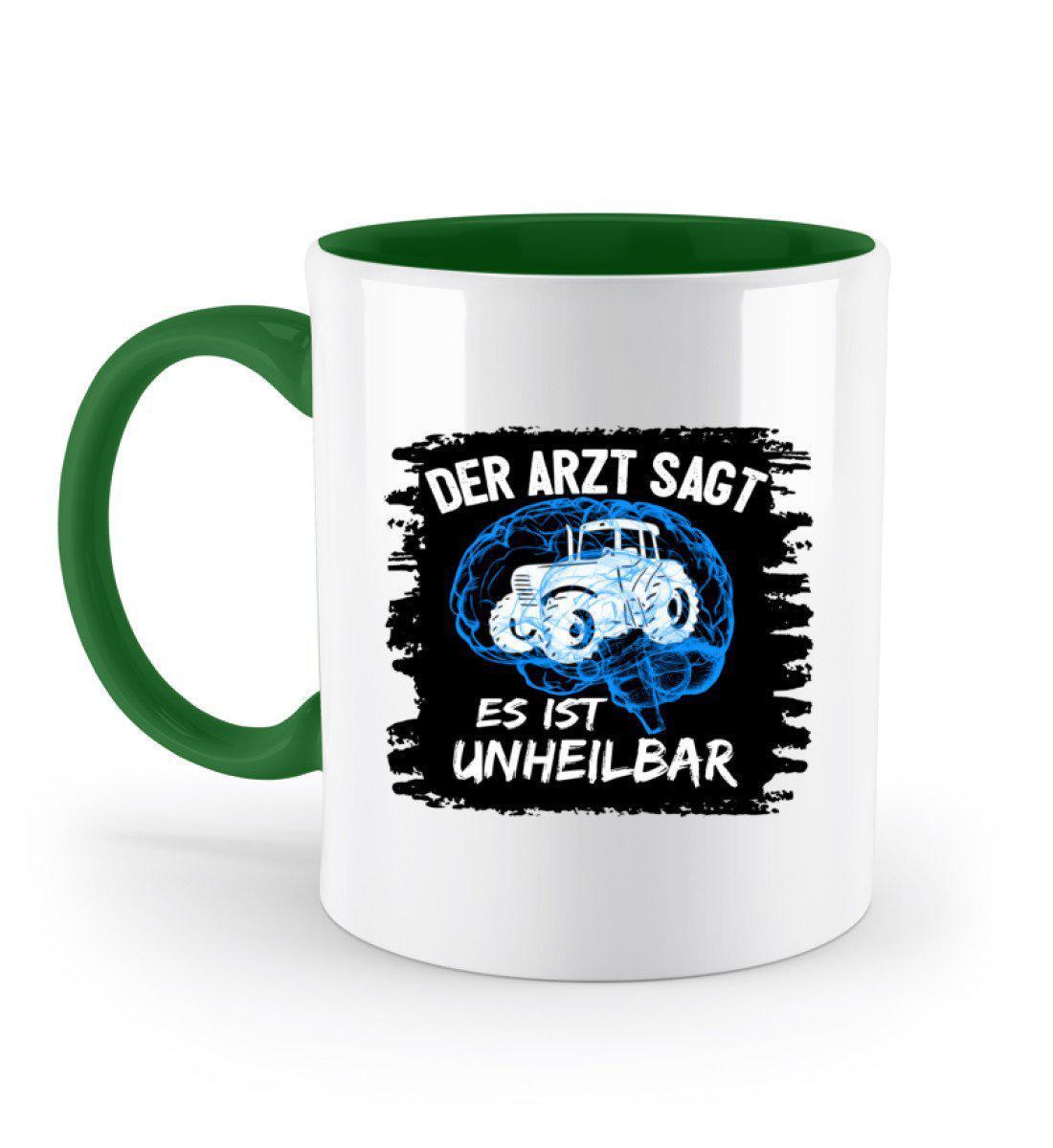 Traktor unheilbar Blau · Keramik Tasse zweifarbig-Keramik Tasse Zweifarbig-Irish Green-330ml-Agrarstarz