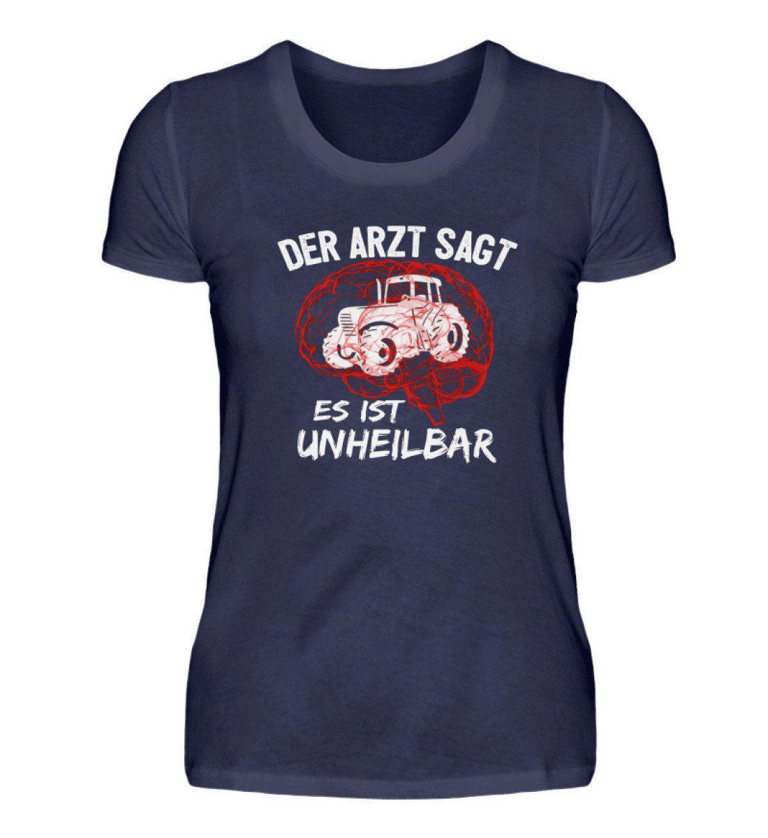 Traktor unheilbar Rot · Damen T-Shirt-Damen Basic T-Shirt-Navy-S-Agrarstarz