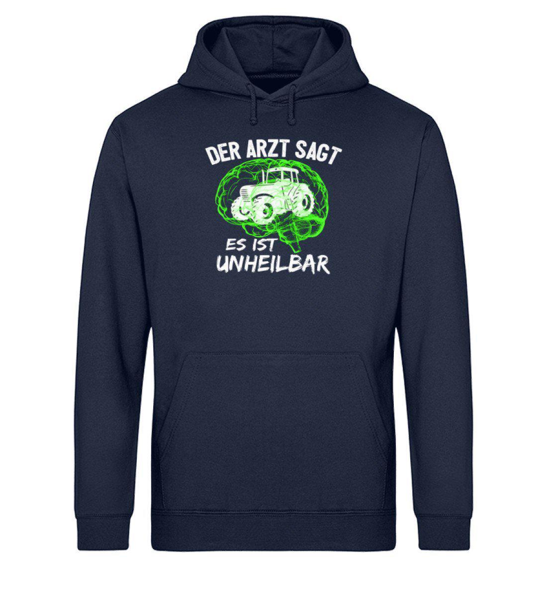 Traktor unheilbar grün · Unisex Organic Hoodie-Drummer Hoodie ST/ST-French Navy-XS-Agrarstarz