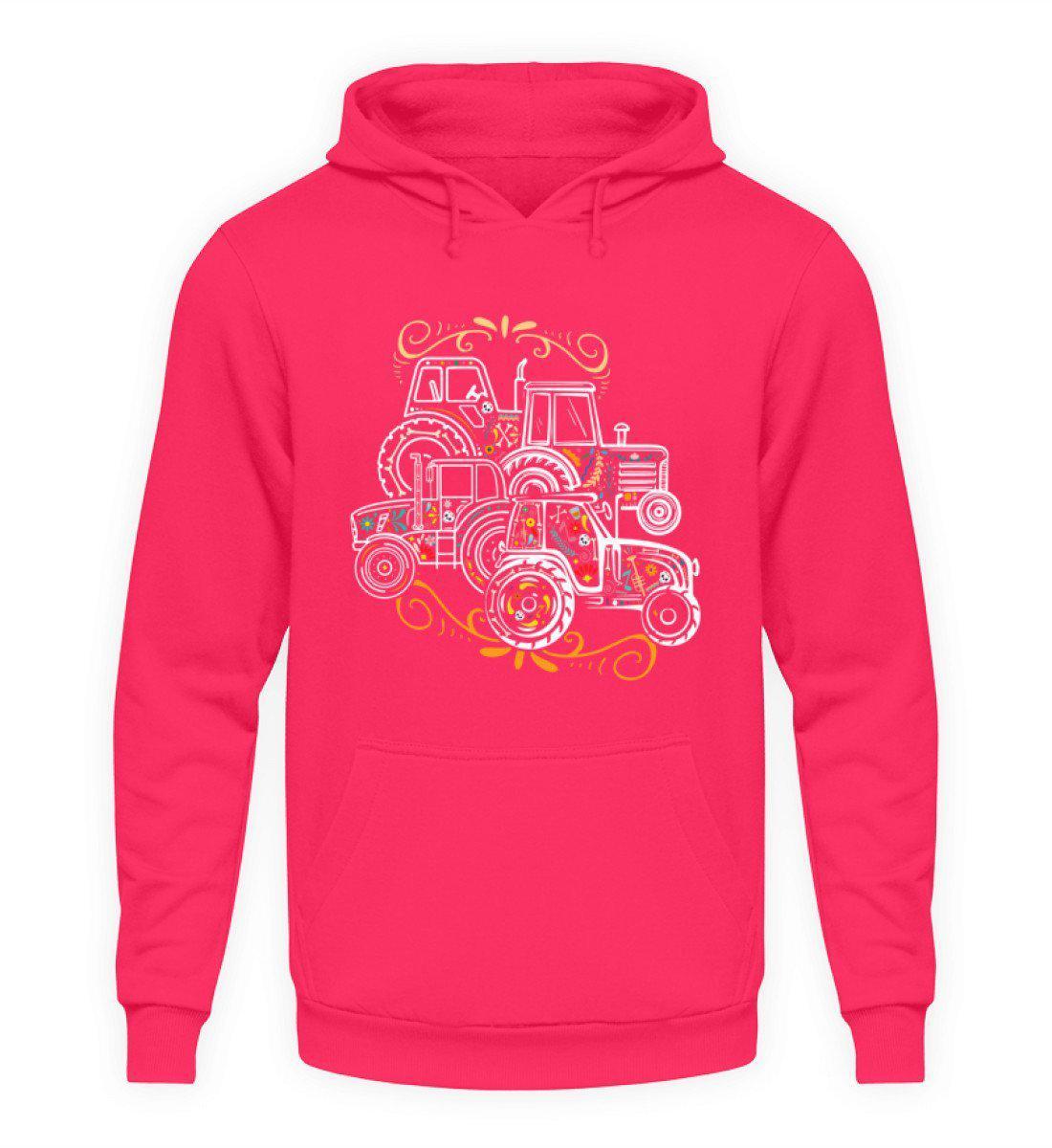 Traktoren Colorful · Unisex Kapuzenpullover Hoodie-Unisex Hoodie-Hot Pink-S-Agrarstarz