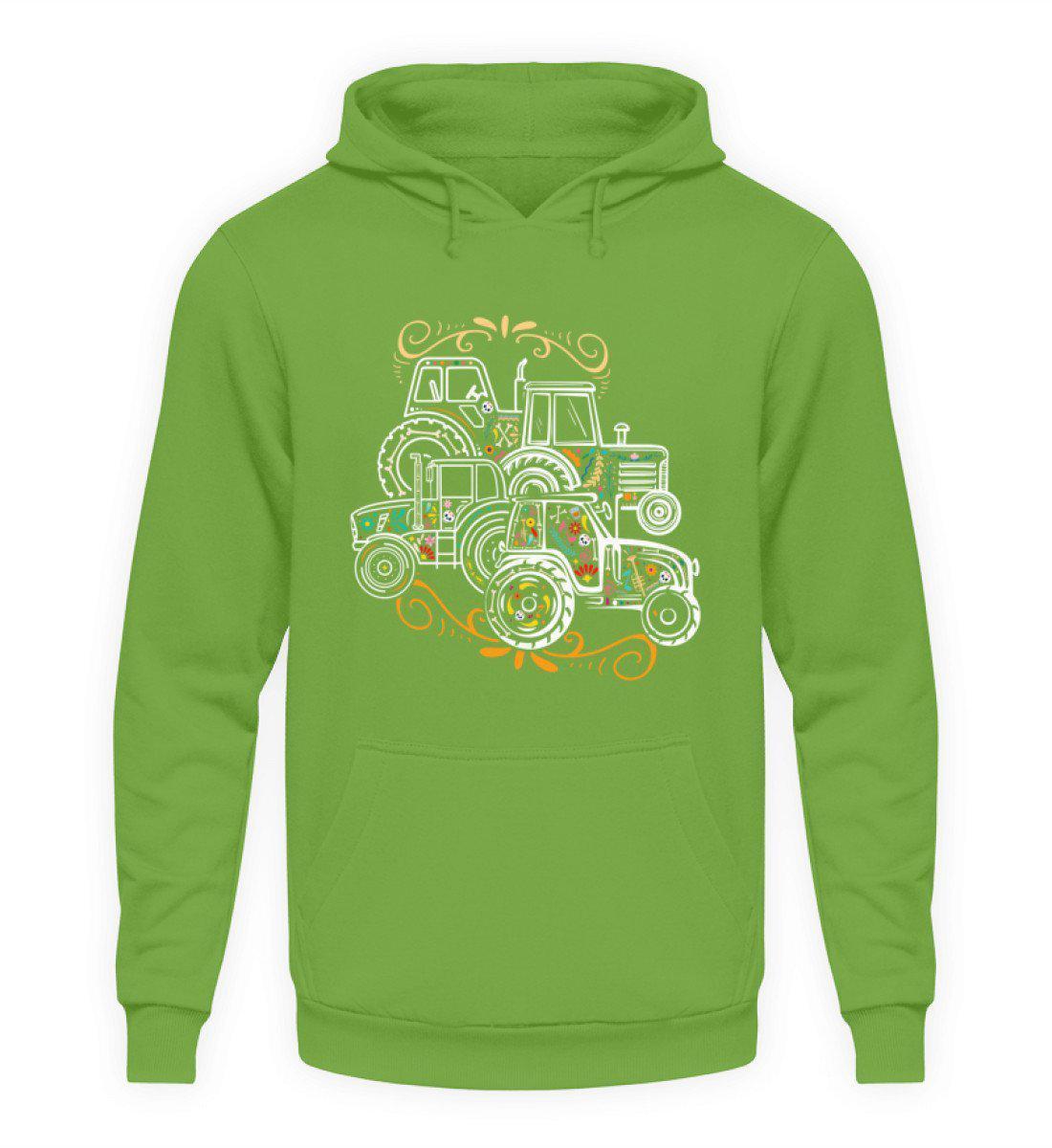 Traktoren Colorful · Unisex Kapuzenpullover Hoodie-Unisex Hoodie-LimeGreen-S-Agrarstarz