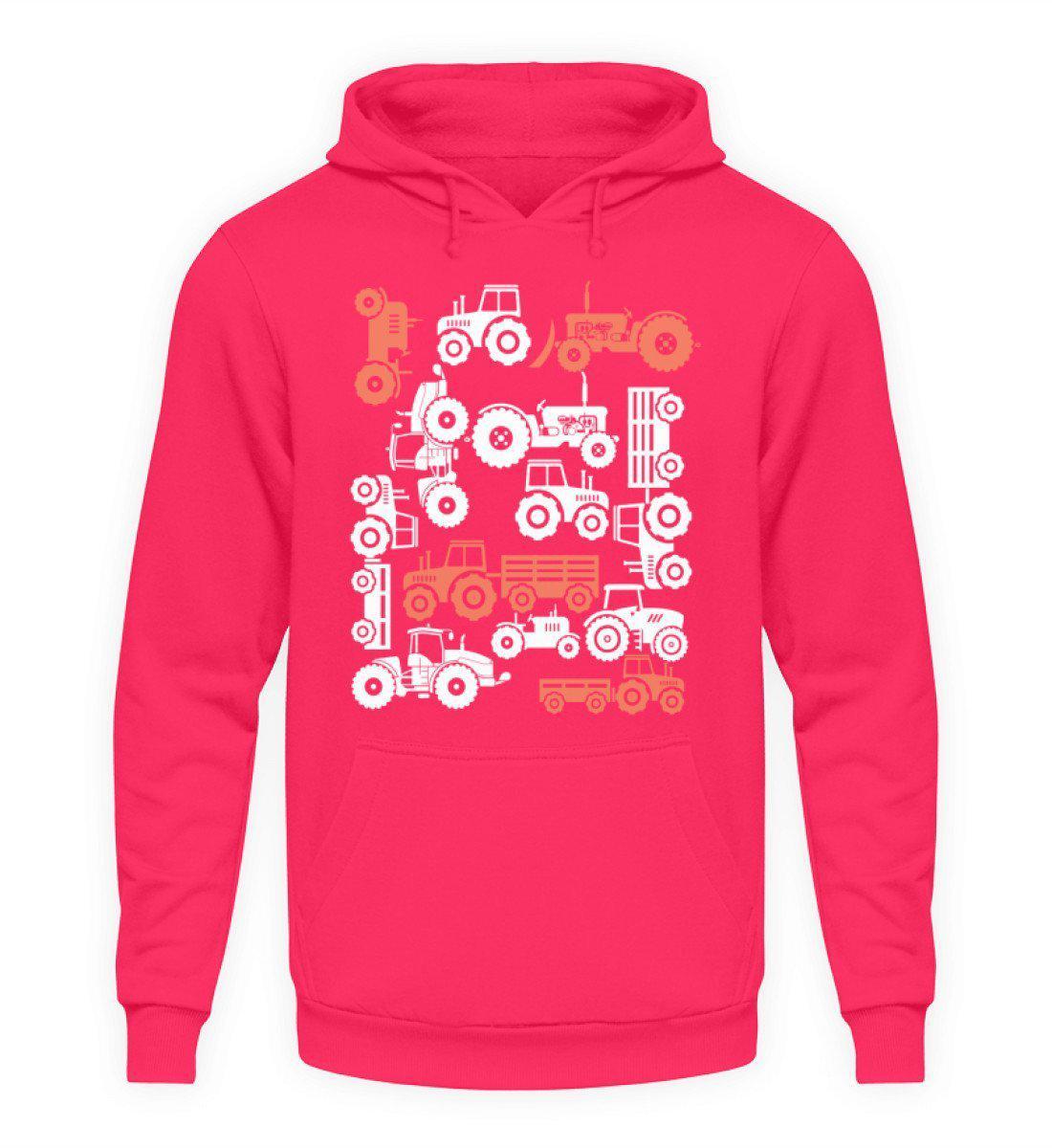 Traktoren Simple Symbole · Unisex Kapuzenpullover Hoodie-Unisex Hoodie-Hot Pink-S-Agrarstarz
