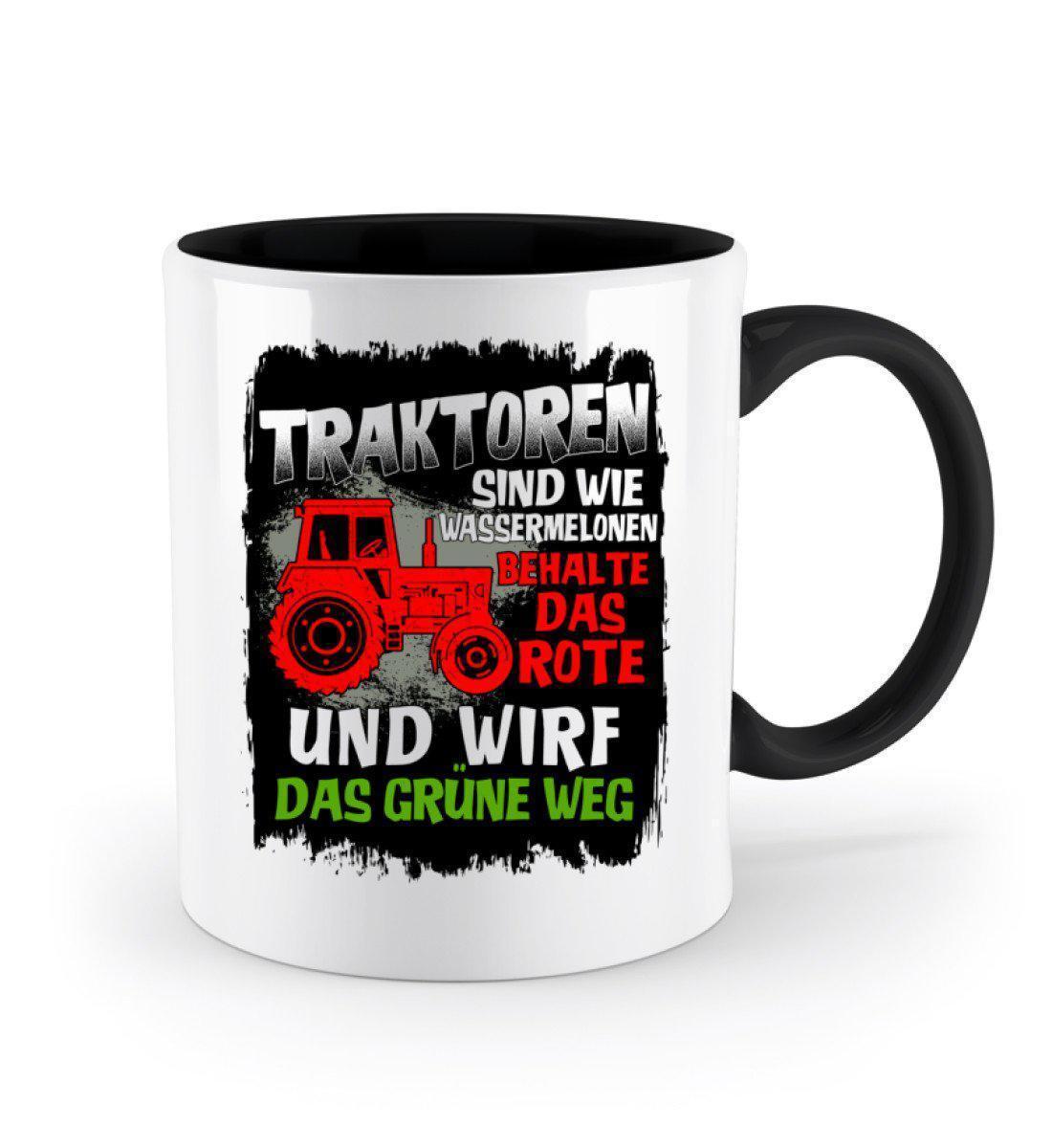 Traktoren sind wie Wassermelonen - Zweifarbige Tasse-Keramik Tasse Zweifarbig-Agrarstarz