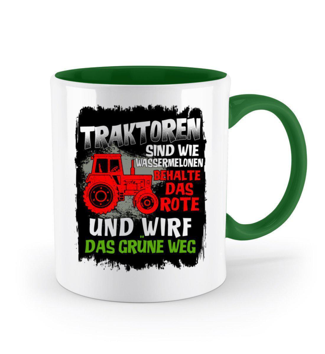 Traktoren sind wie Wassermelonen - Zweifarbige Tasse-Keramik Tasse Zweifarbig-Agrarstarz