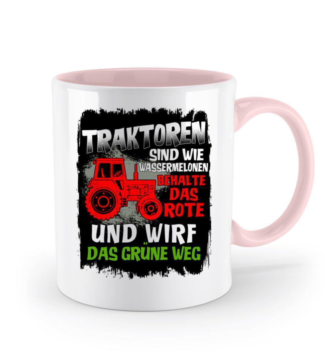 Traktoren sind wie Wassermelonen - Zweifarbige Tasse-Keramik Tasse Zweifarbig-Agrarstarz