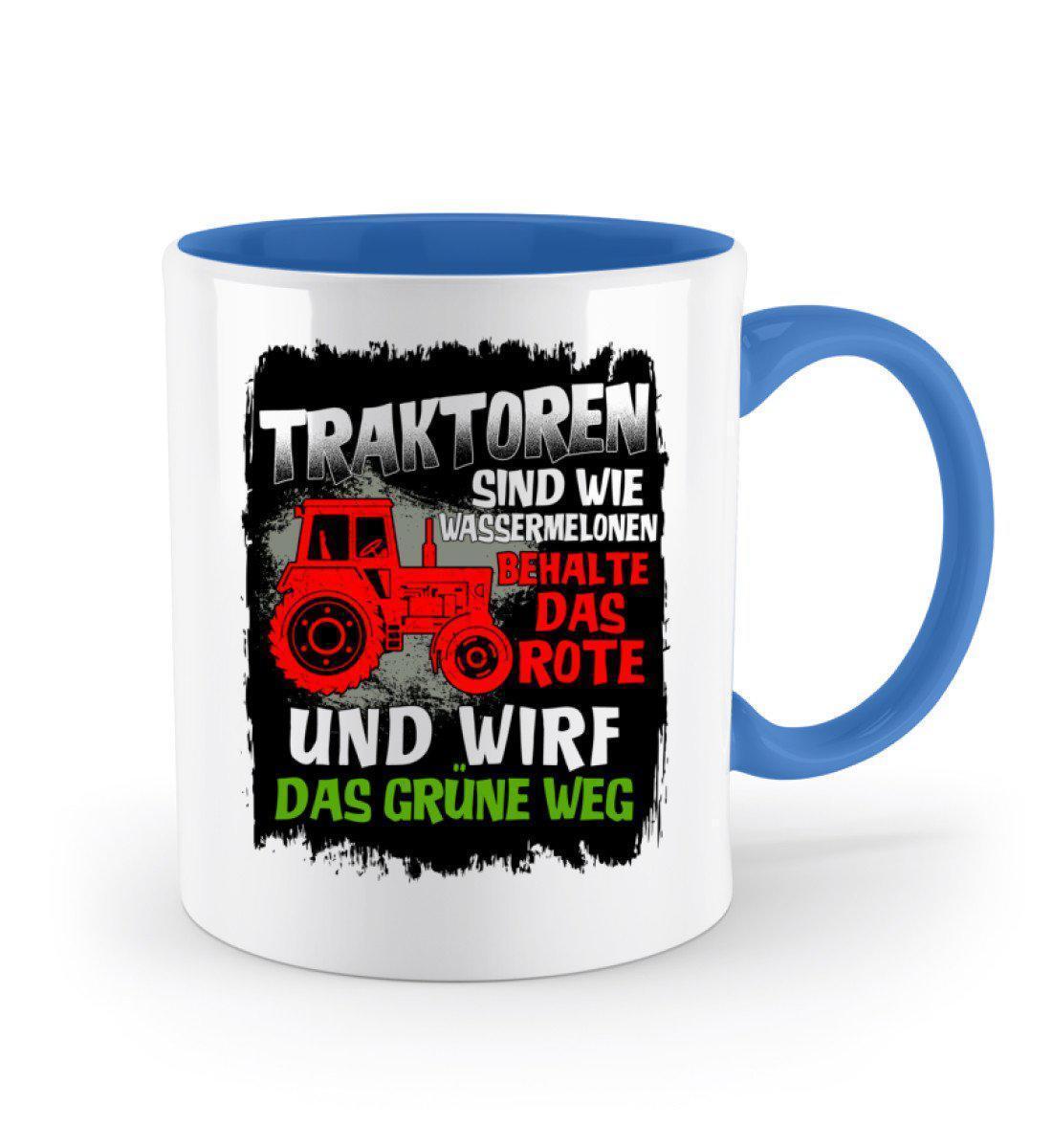 Traktoren sind wie Wassermelonen - Zweifarbige Tasse-Keramik Tasse Zweifarbig-Agrarstarz