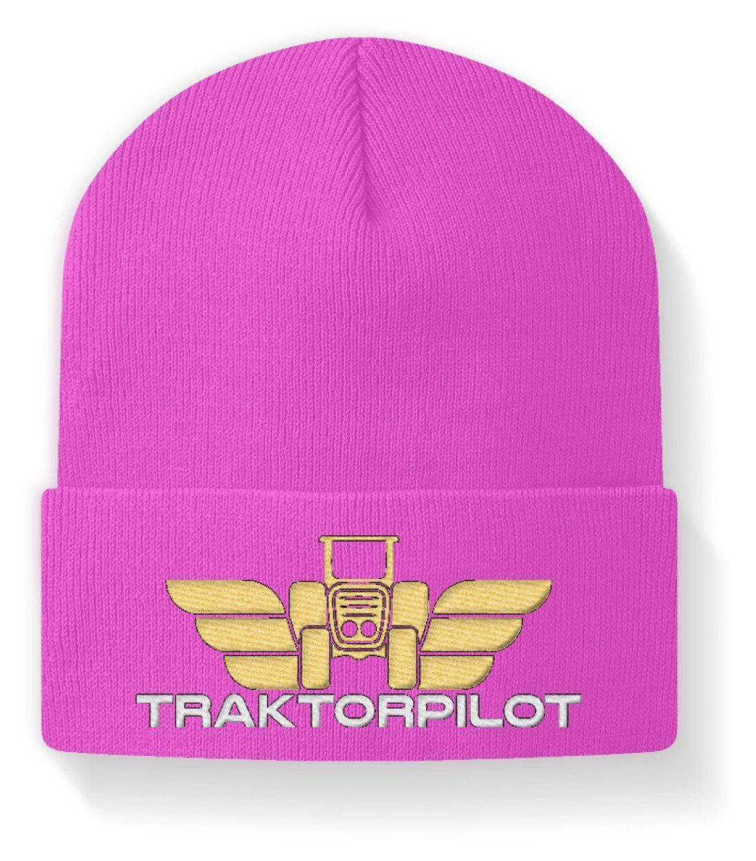 Traktorpilot · Beanie Mütze-Beanie mit Stick-Fuchsia-M-Agrarstarz