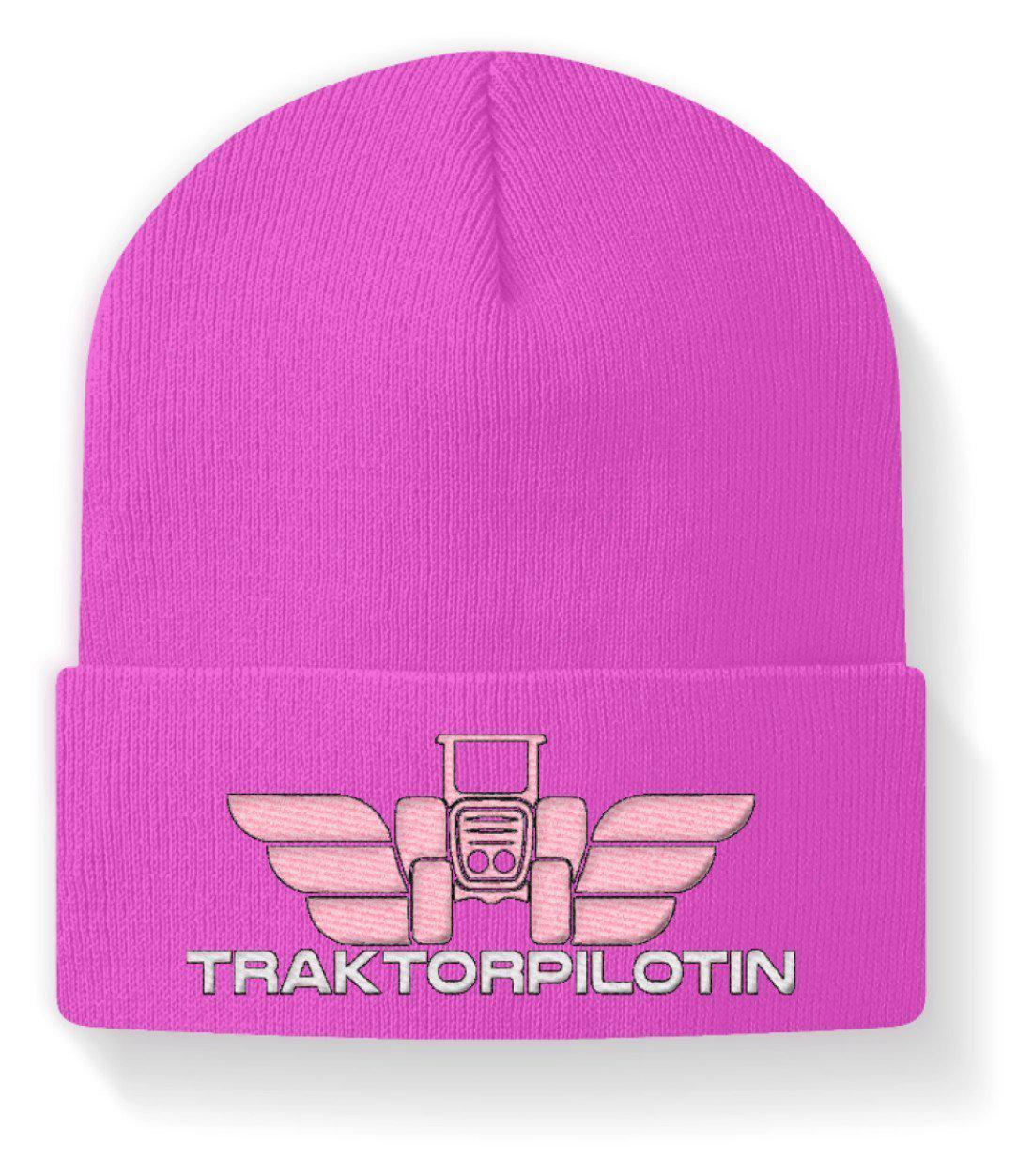 Traktorpilotin · Beanie Mütze-Beanie mit Stick-Fuchsia-M-Agrarstarz