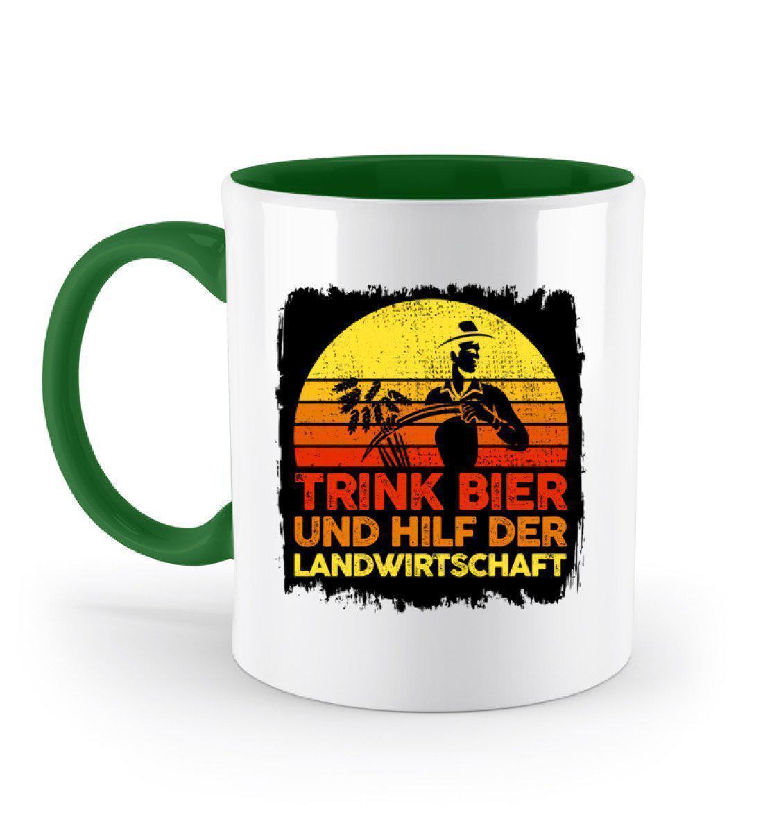 Trink Bier hilf Landwirtschaft · Keramik Tasse zweifarbig-Keramik Tasse Zweifarbig-Irish Green-330ml-Agrarstarz