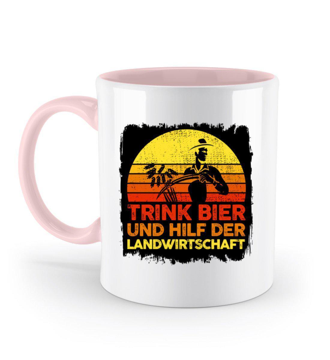 Trink Bier hilf Landwirtschaft · Keramik Tasse zweifarbig-Keramik Tasse Zweifarbig-Powder Pink-330ml-Agrarstarz