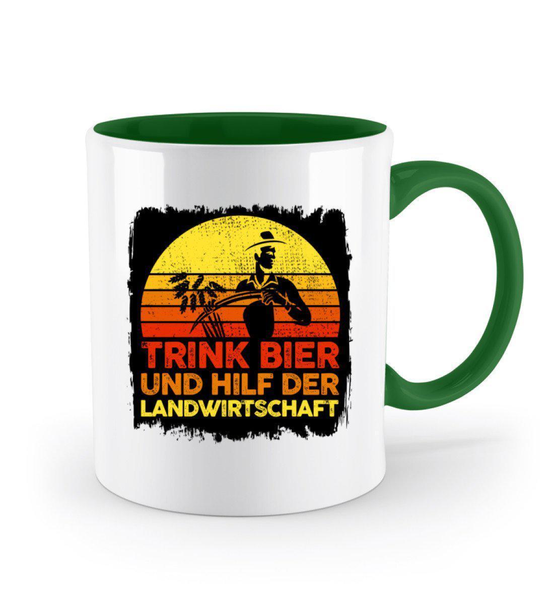 Trink Bier hilf Landwirtschaft · Keramik Tasse zweifarbig-Keramik Tasse Zweifarbig-Agrarstarz