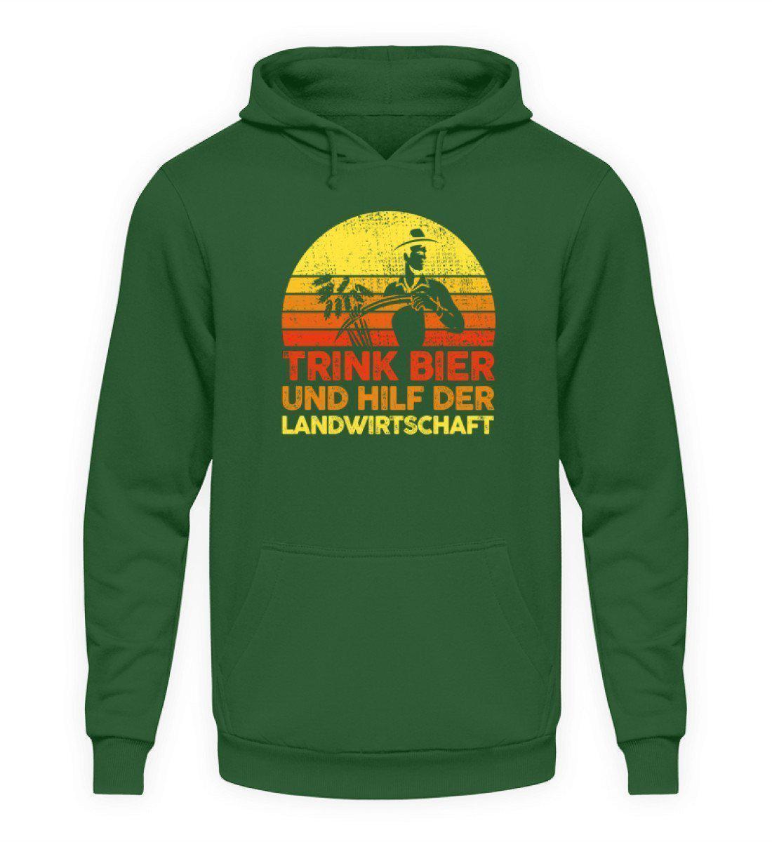 Trink Bier hilf Landwirtschaft Retro · Unisex Kapuzenpullover Hoodie-Unisex Hoodie-Bottle Green-L-Agrarstarz