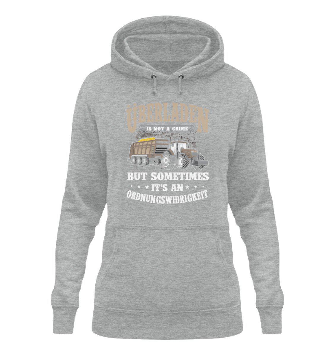 Überladen is not a crime · Damen Hoodie-Damen Hoodie-Heather Sport Grey-XS-Agrarstarz