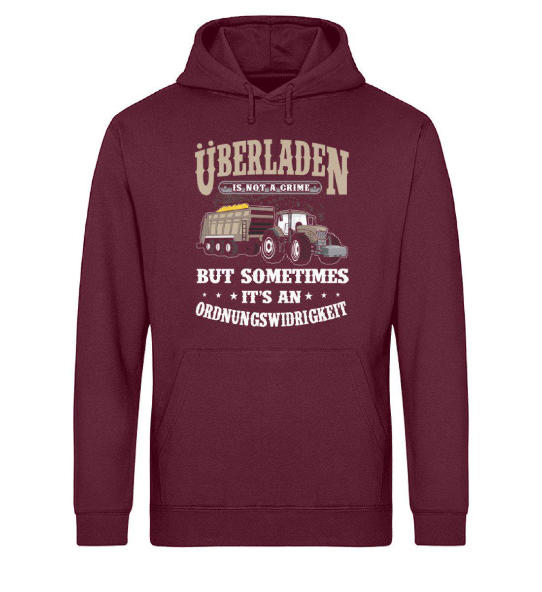 Überladen is not a crime · Unisex Organic Hoodie-Drummer Hoodie ST/ST-Burgundy-XS-Agrarstarz