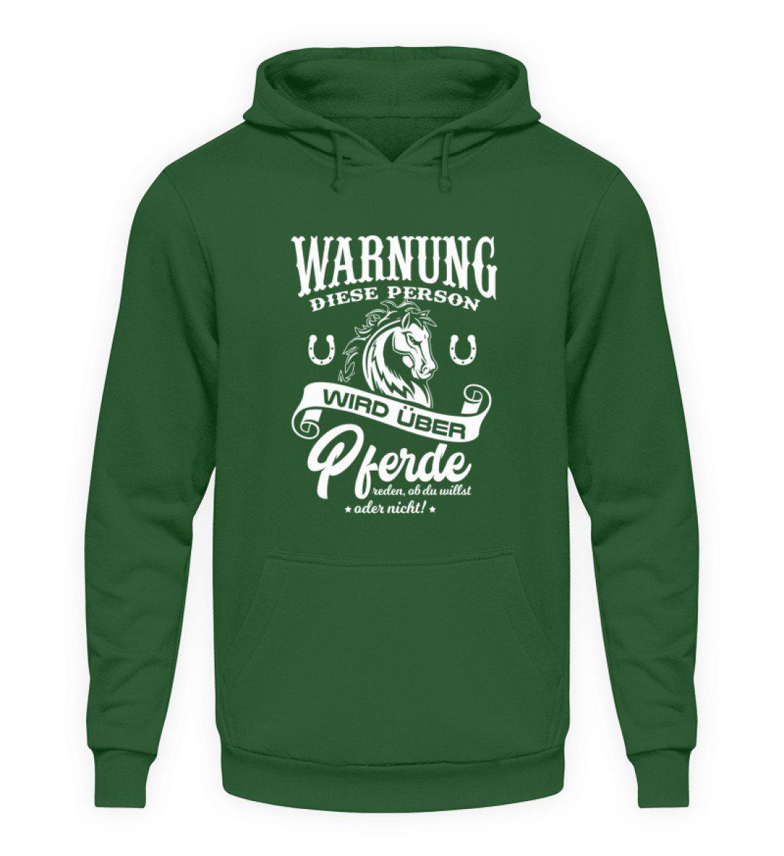 Warnung! Rede über Pferde · Unisex Kapuzenpullover Hoodie-Unisex Hoodie-Bottle Green-S-Agrarstarz