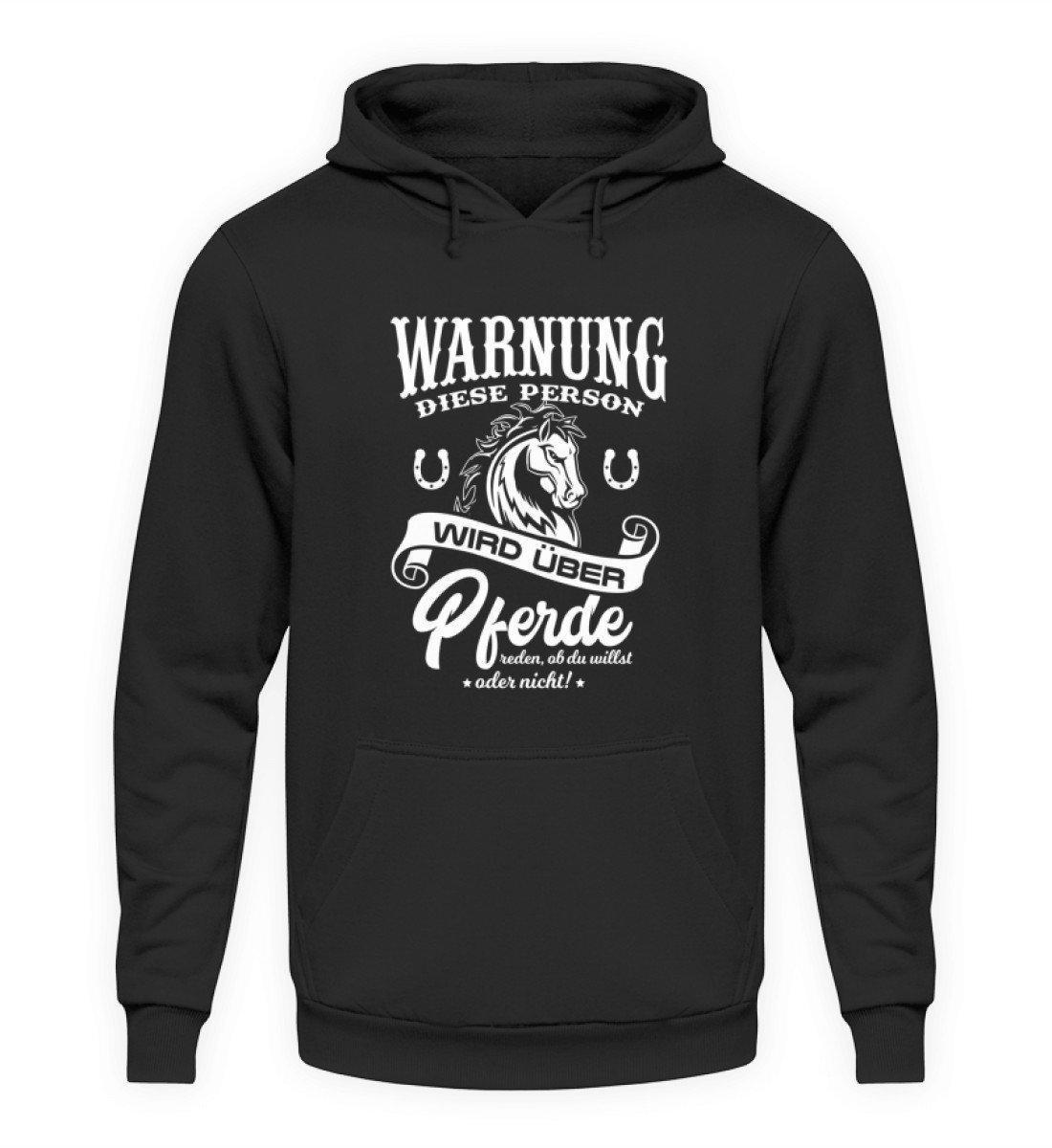 Warnung! Rede über Pferde · Unisex Kapuzenpullover Hoodie-Unisex Hoodie-Jet Black-S-Agrarstarz