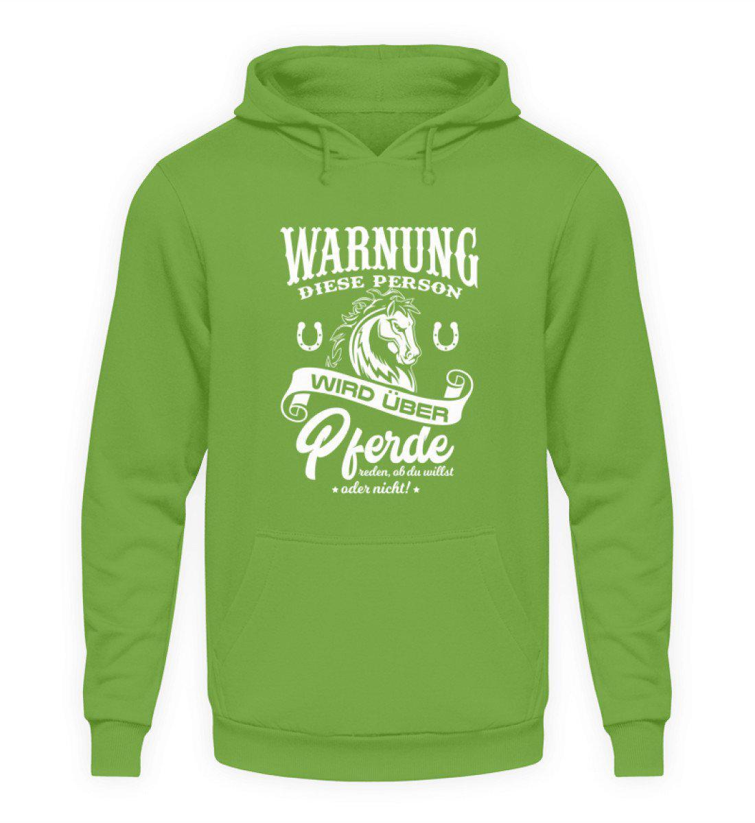 Warnung! Rede über Pferde · Unisex Kapuzenpullover Hoodie-Unisex Hoodie-LimeGreen-S-Agrarstarz
