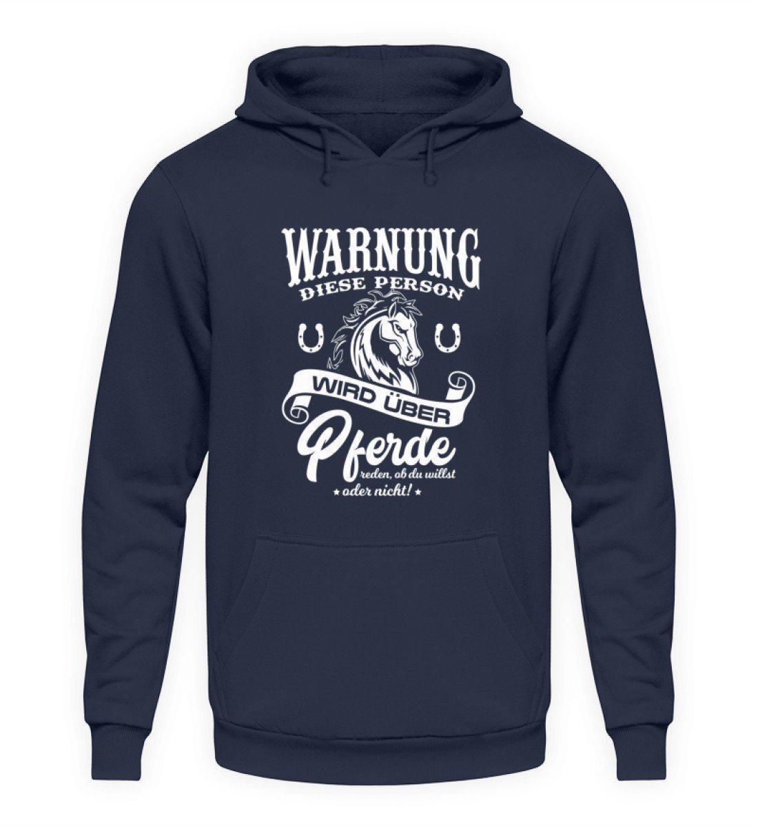 Warnung! Rede über Pferde · Unisex Kapuzenpullover Hoodie-Unisex Hoodie-Oxford Navy-S-Agrarstarz