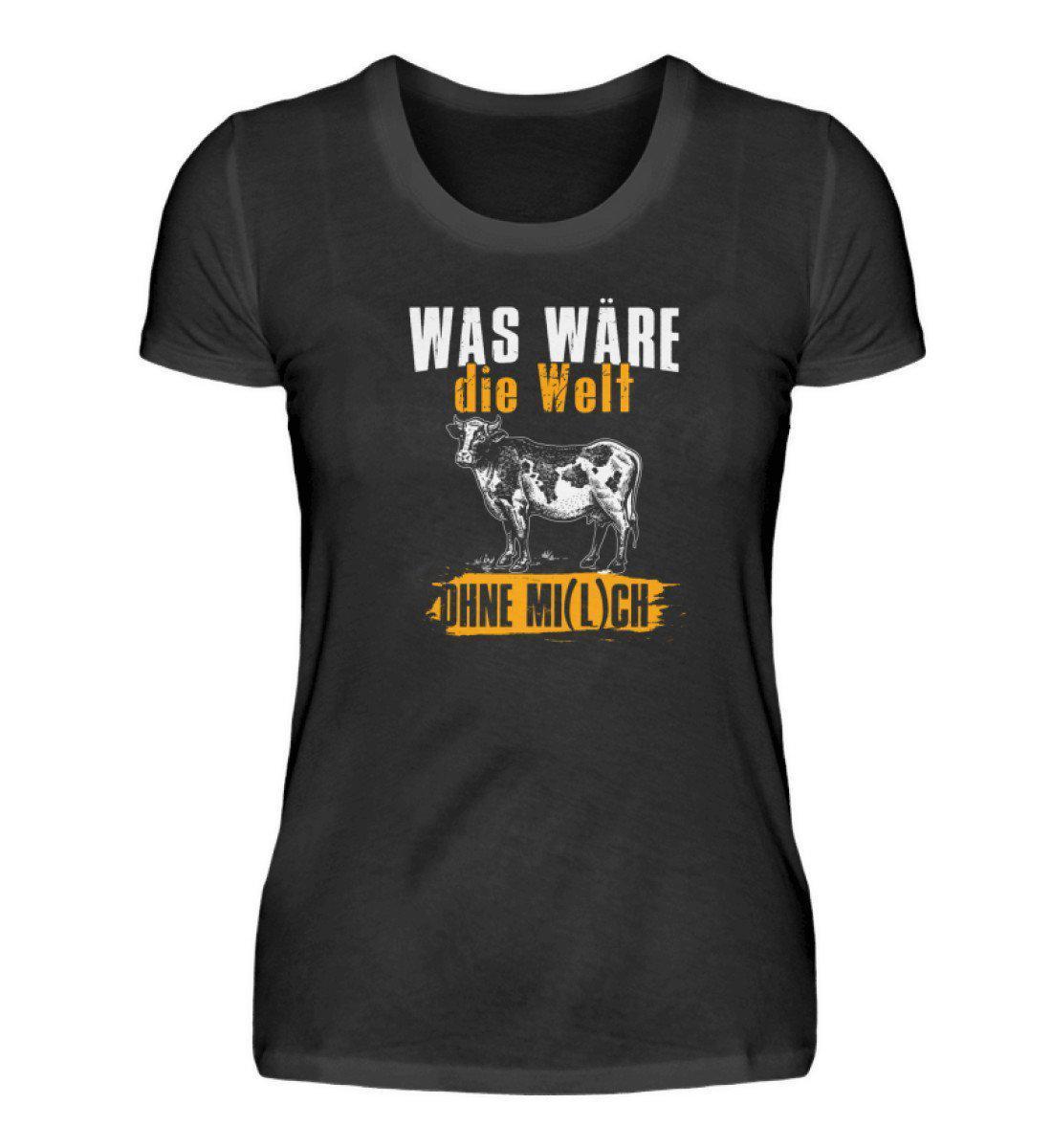Welt ohne Kühe · Damen T-Shirt-Damen Basic T-Shirt-Black-S-Agrarstarz