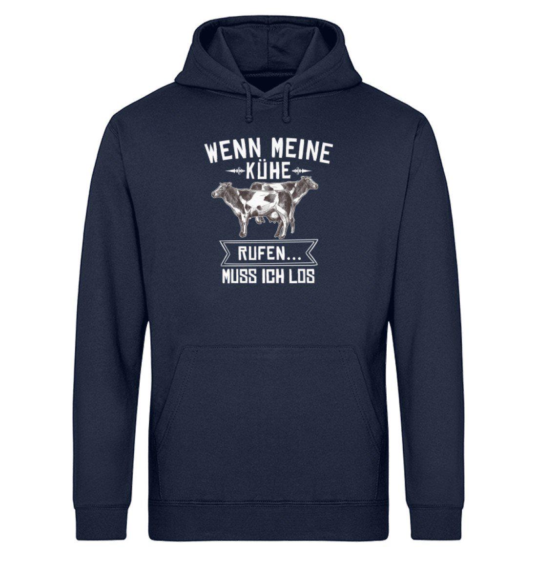 Wenn Kühe rufen · Unisex Organic Hoodie-Drummer Hoodie ST/ST-French Navy-XS-Agrarstarz