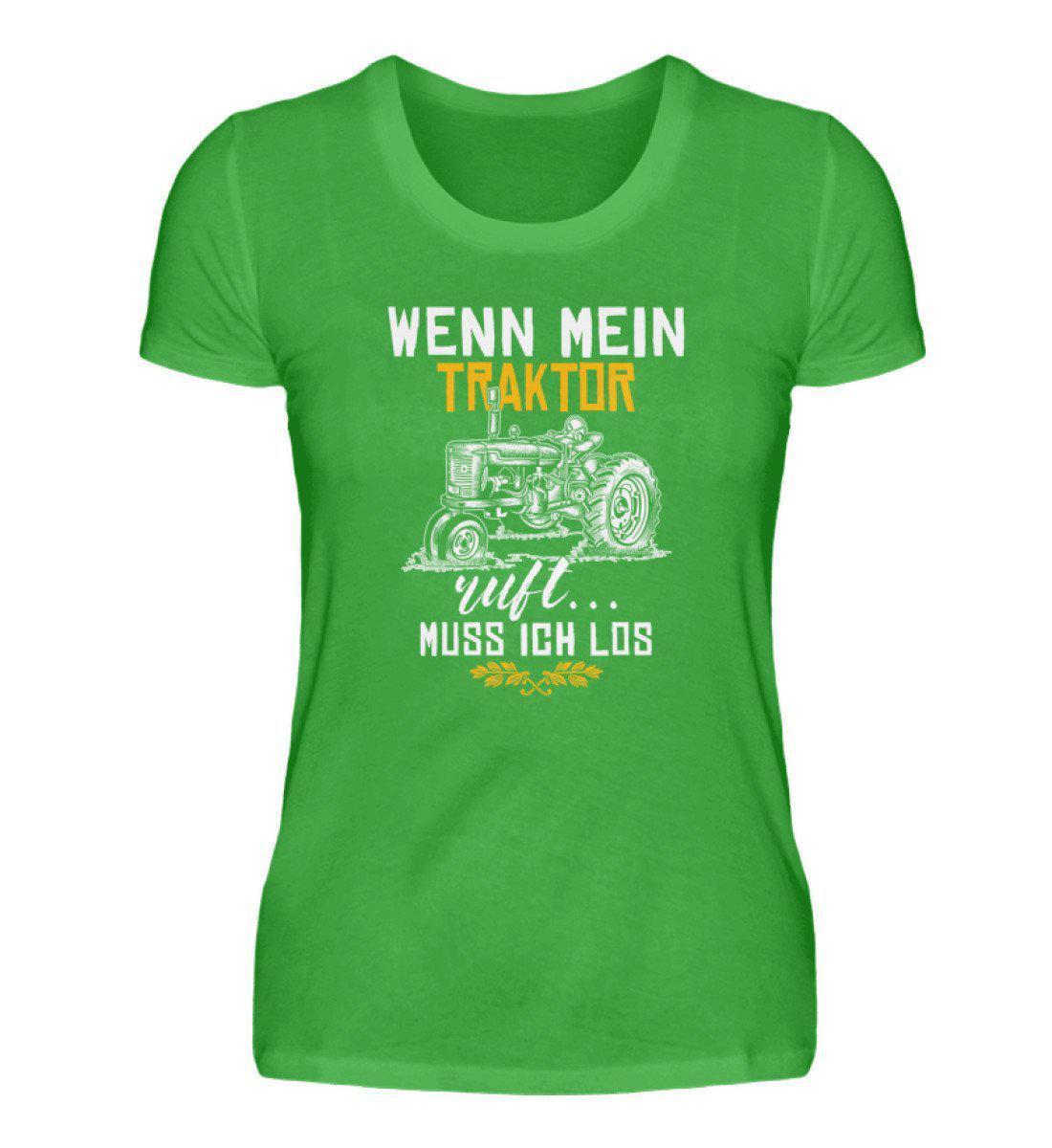 Wenn Traktor ruft · Damen T-Shirt-Damen Basic T-Shirt-Green Apple-S-Agrarstarz