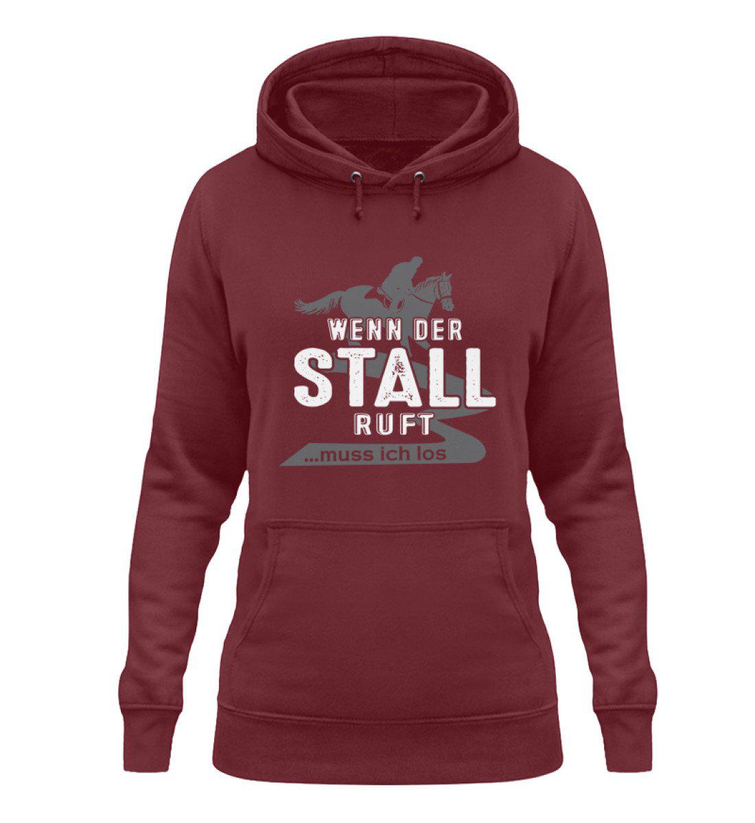 Wenn der Stall ruft · Damen Hoodie-Damen Hoodie-Burgundy-XS-Agrarstarz