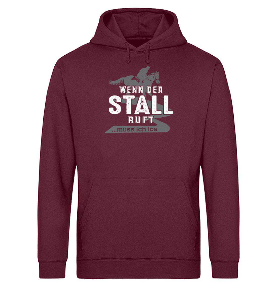 Wenn der Stall ruft · Unisex Organic Hoodie-Drummer Hoodie ST/ST-Burgundy-XS-Agrarstarz