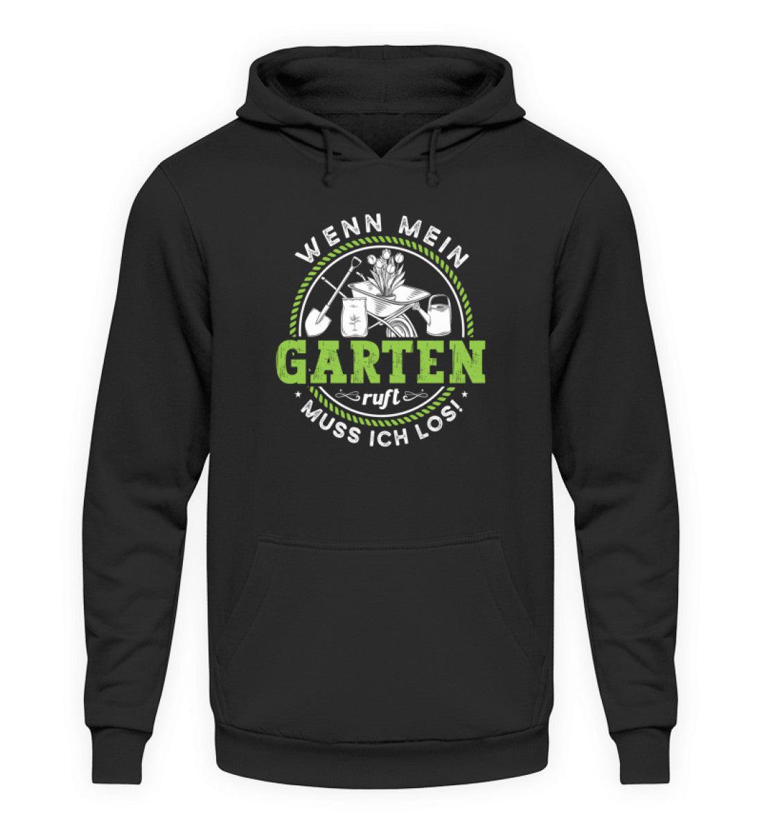Wenn mein Garten ruft · Unisex Kapuzenpullover Hoodie-Unisex Hoodie-Deep Black-XS-Agrarstarz