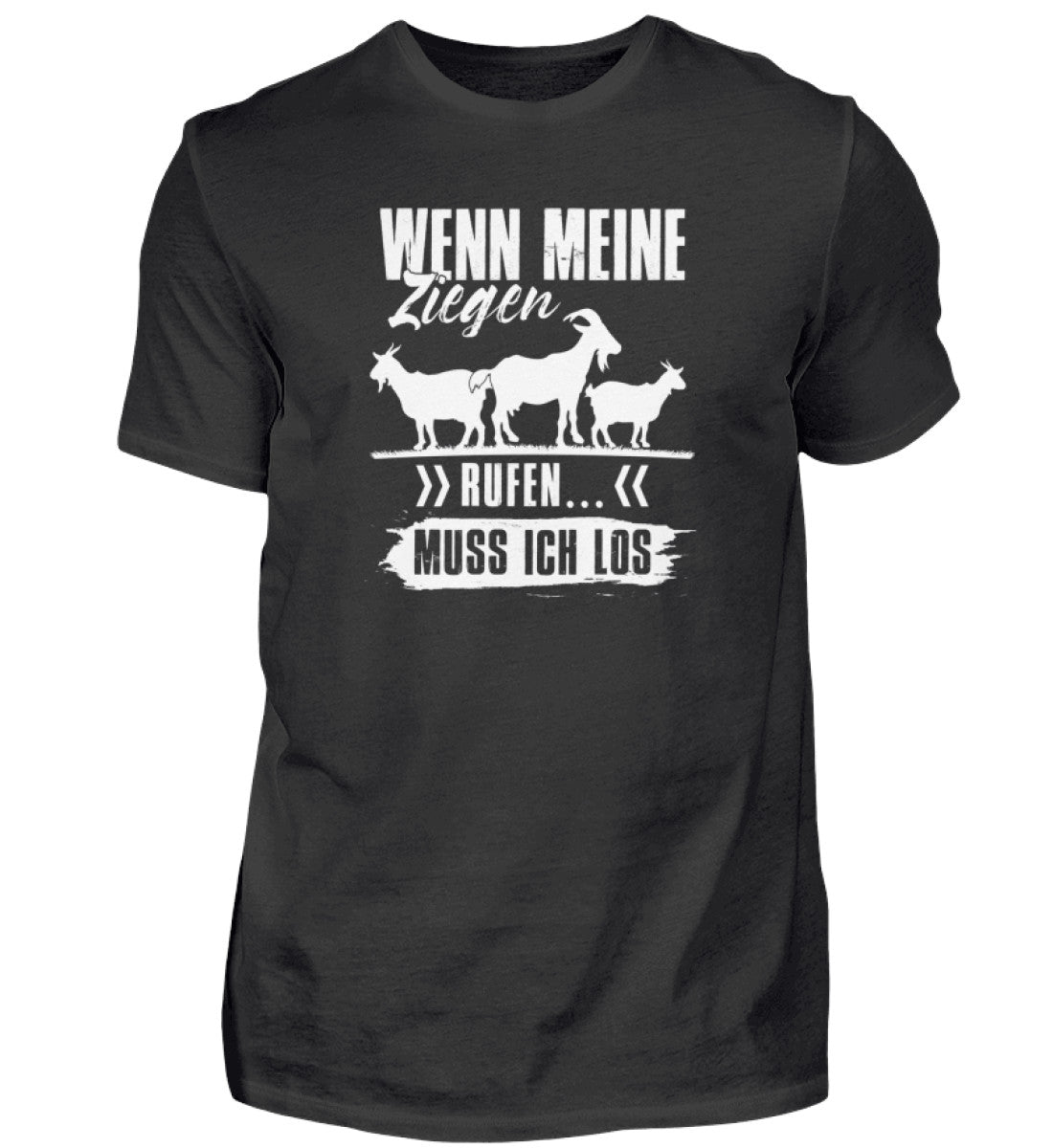 Wenn meine Ziegen rufen · Herren T-Shirt-Herren Basic T-Shirt-Black-S-Agrarstarz
