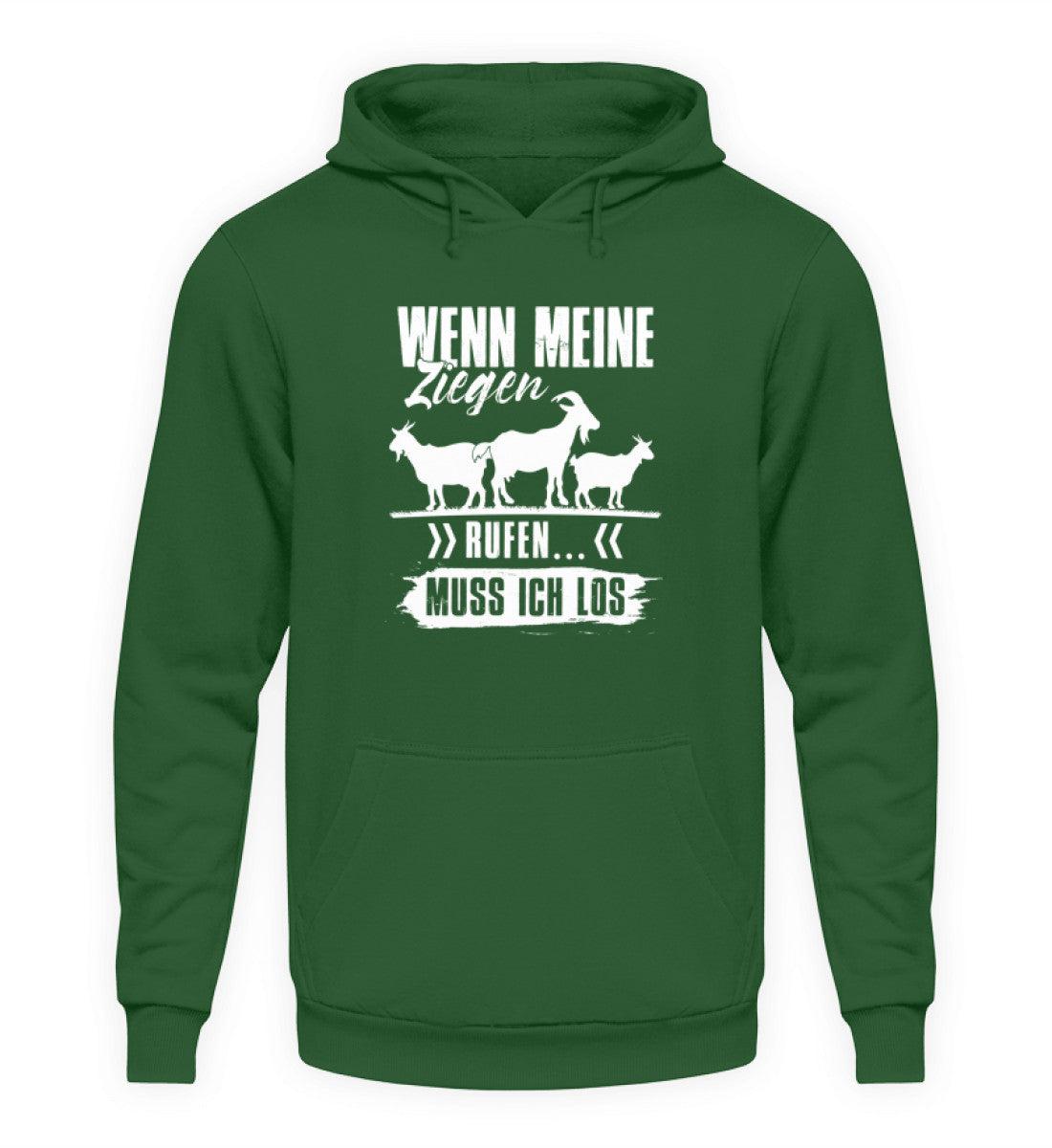 Wenn meine Ziegen rufen · Unisex Kapuzenpullover Hoodie-Unisex Hoodie-Bottle Green-S-Agrarstarz