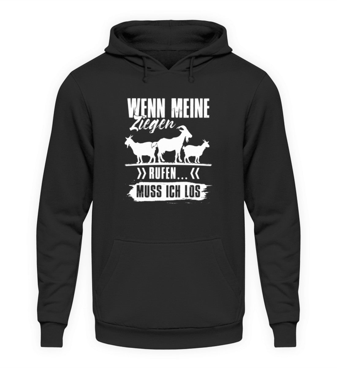 Wenn meine Ziegen rufen · Unisex Kapuzenpullover Hoodie-Unisex Hoodie-Deep Black-XS-Agrarstarz