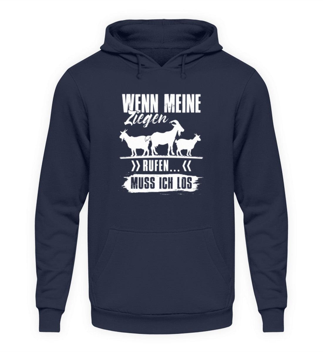 Wenn meine Ziegen rufen · Unisex Kapuzenpullover Hoodie-Unisex Hoodie-Oxford Navy-S-Agrarstarz