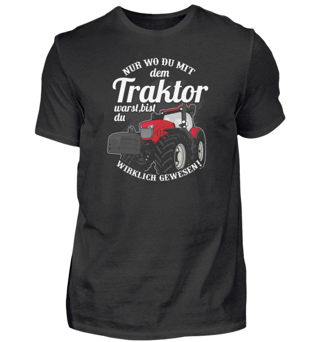 Wo du mit dem Traktor warst · Herren T-Shirt-Herren Basic T-Shirt-Black-S-Agrarstarz