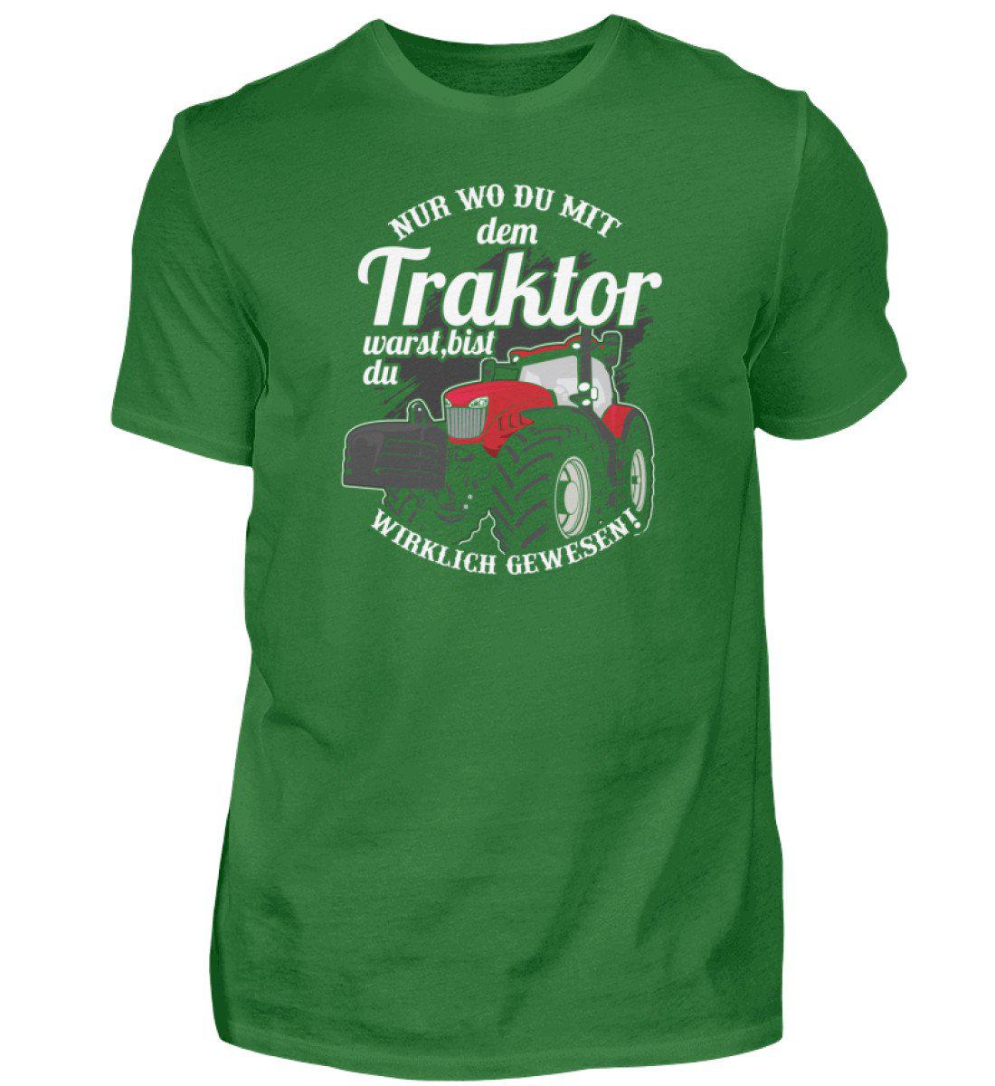 Wo du mit dem Traktor warst · Herren T-Shirt-Herren Basic T-Shirt-Kelly Green-S-Agrarstarz