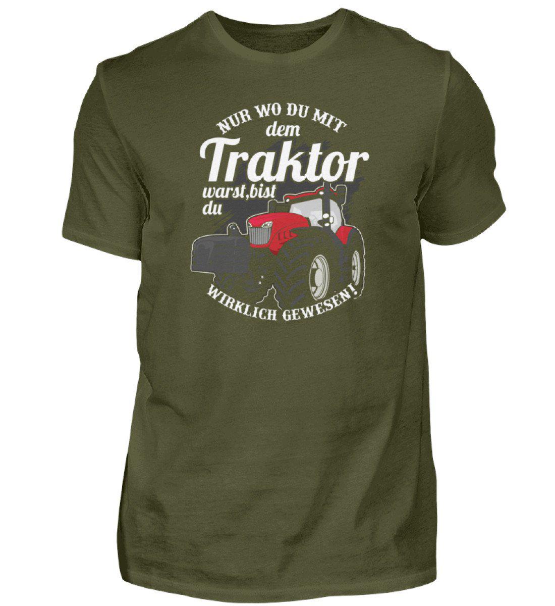 Wo du mit dem Traktor warst · Herren T-Shirt-Herren Basic T-Shirt-Urban Khaki-S-Agrarstarz